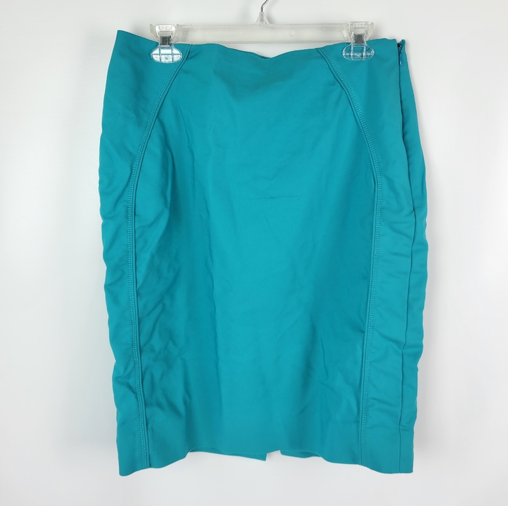 White House Black Market Fully Line Turquoise Skirt Sz 12
